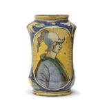 MAIOLICA ALBARELLO CALTAGIRONE FORNACE GESUALDO DI BARTOLO END OF 19TH CENTURY