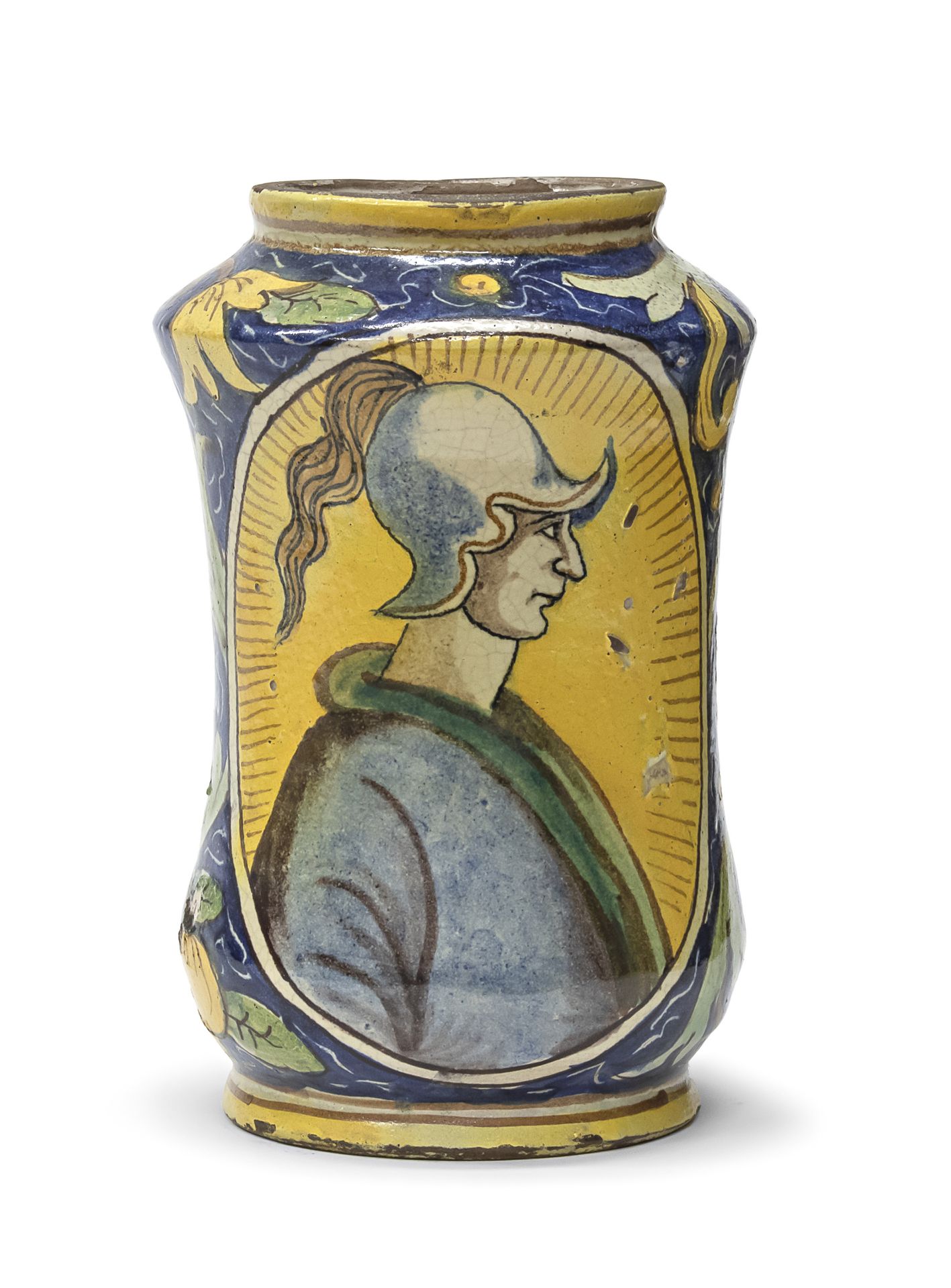 MAIOLICA ALBARELLO CALTAGIRONE FORNACE GESUALDO DI BARTOLO END OF 19TH CENTURY