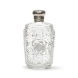 CRYSTAL AND SILVER PERFUME BOTTLE STERLING PUNCH EARLY 20TH CENTURY