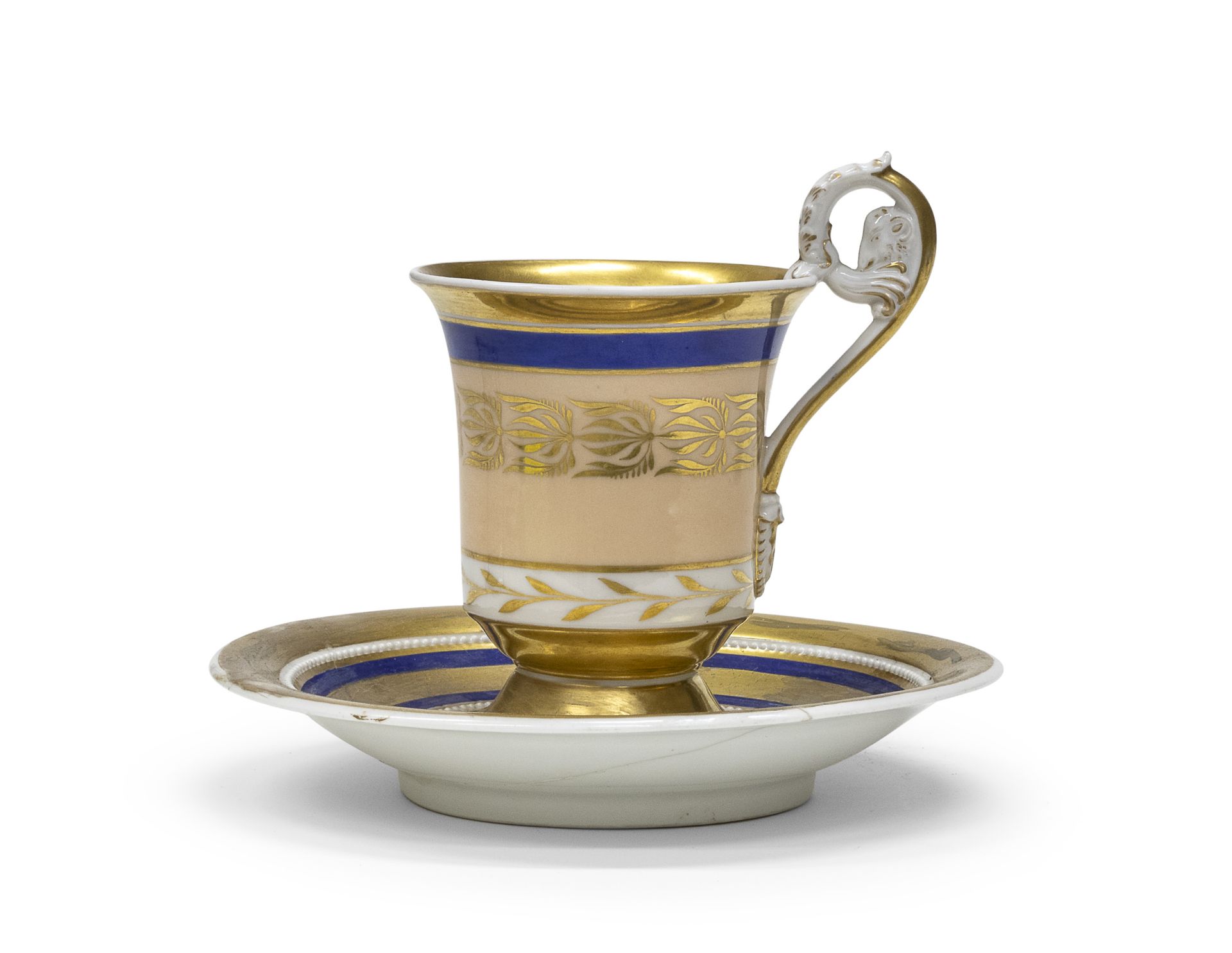 PORCELAIN CUP AND SAUCER BERLIN 19TH CENTURY