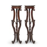 PAIR OF MAHOGANY STANDS NAPLES LOUIS PHILIP PERIOD