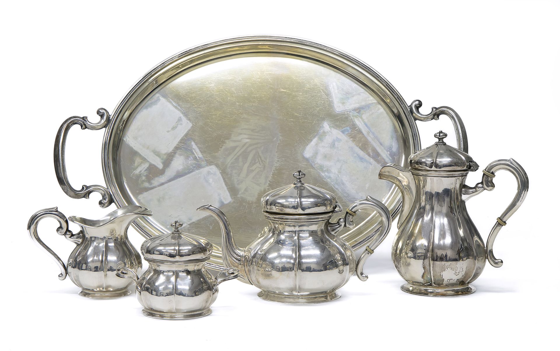 SILVER TEA AND COFFEE SET ITALY EARLY 20TH CENTURY