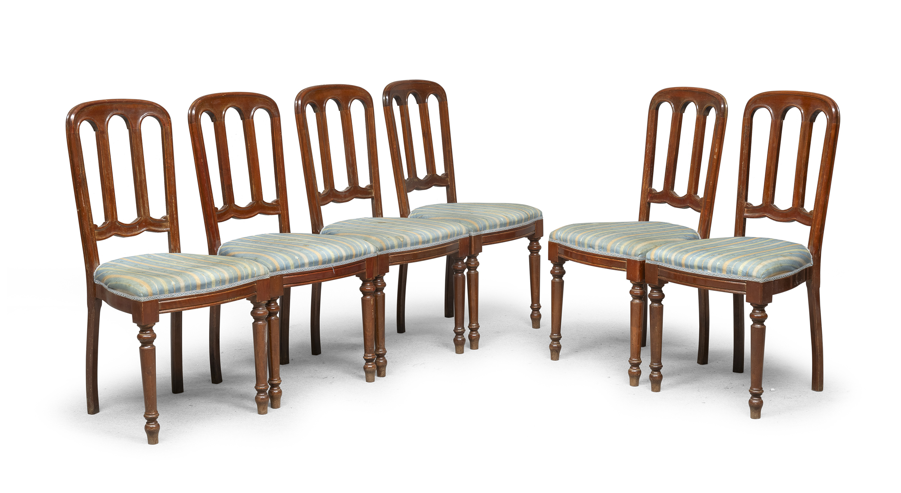 SIX SOLID MAHOGANY CHAIRS 19TH CENTURY