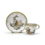 PORCELAIN CUP AND SAUCER MEISSEN MARCOLINI 18th CENTURY