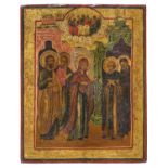 CENTRAL RUSSIAN TEMPERA ICON 19TH CENTURY