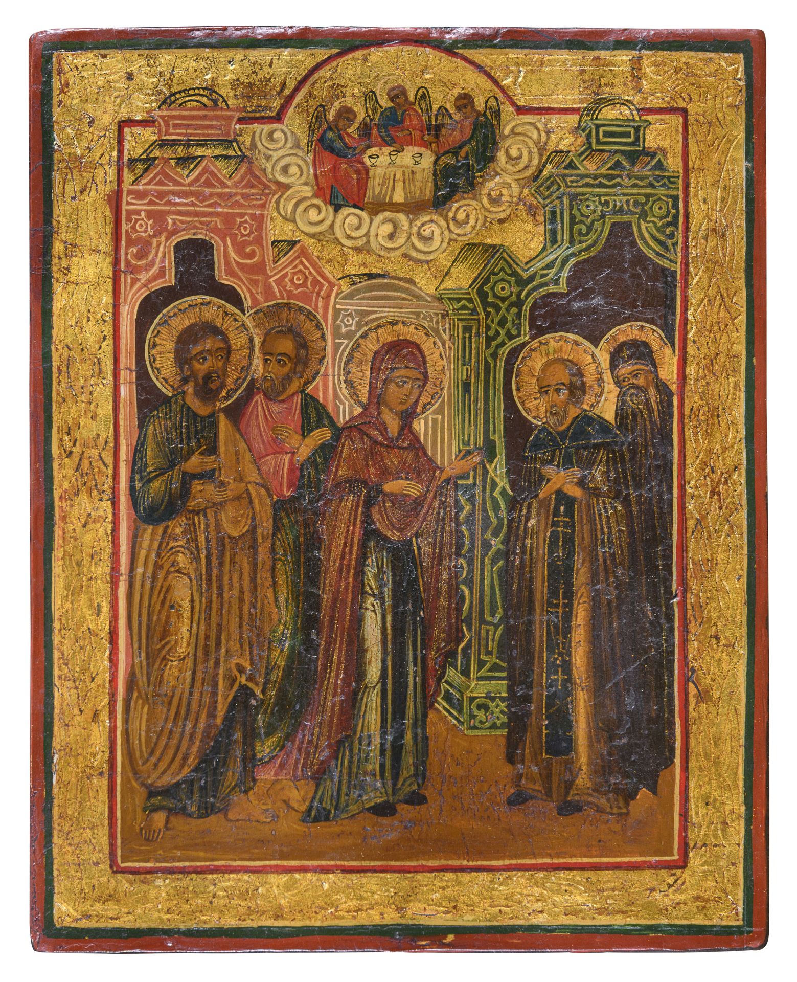 CENTRAL RUSSIAN TEMPERA ICON 19TH CENTURY