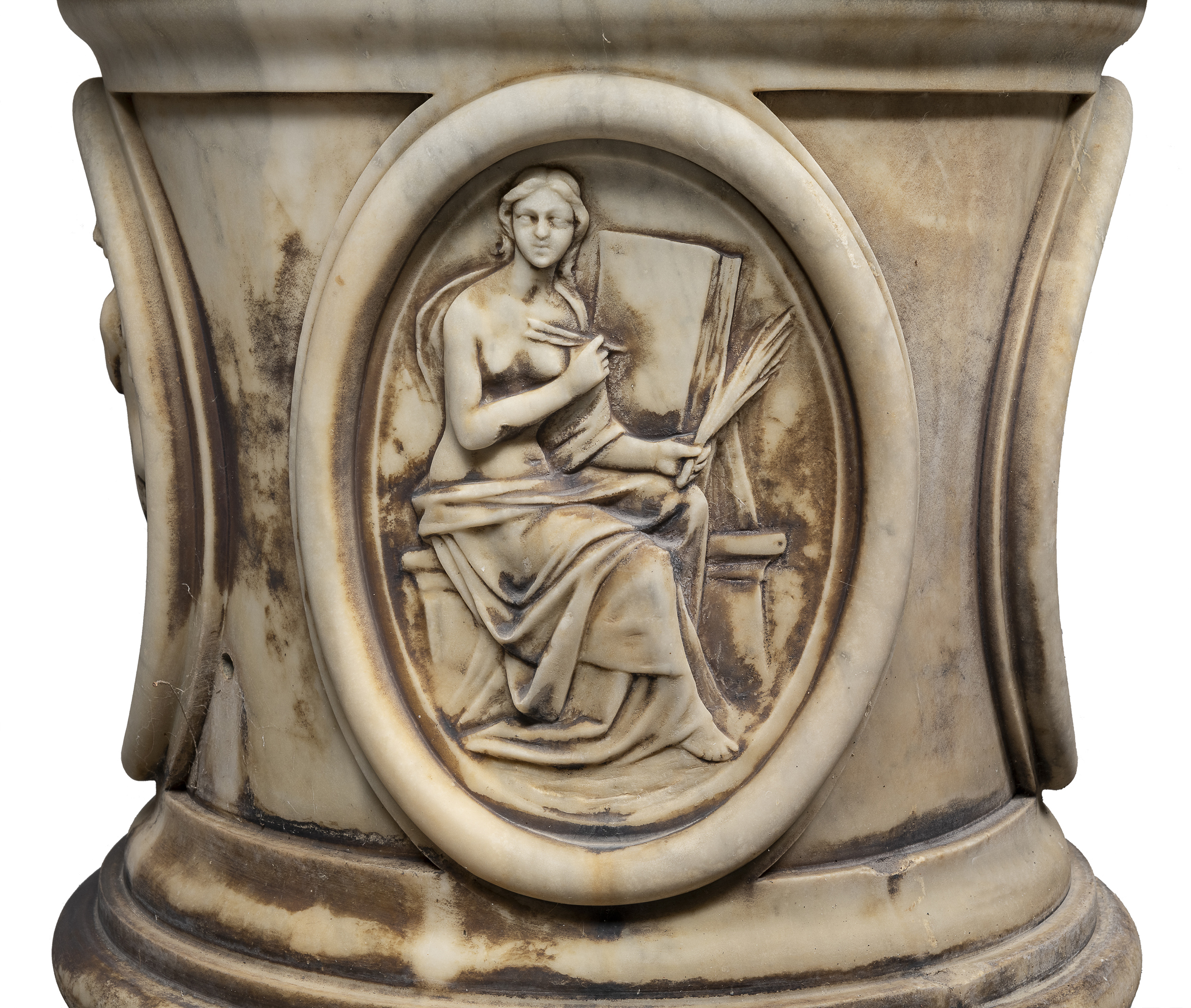 MEDICI VASE IN WHITE MARBLE NEOCLASSIC STYLE EARLY 20TH CENTURY - Image 3 of 3