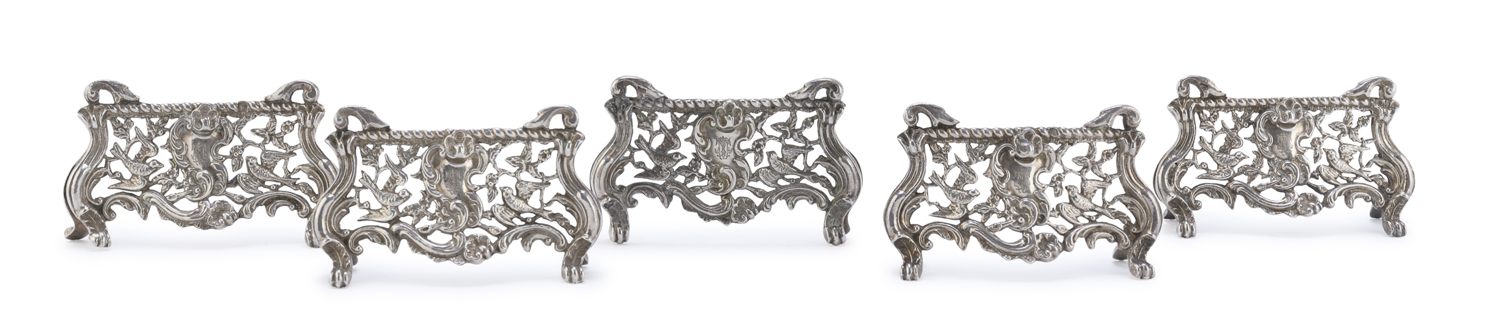 FIVE SILVER PLACEHOLDER END OF THE 19TH CENTURY