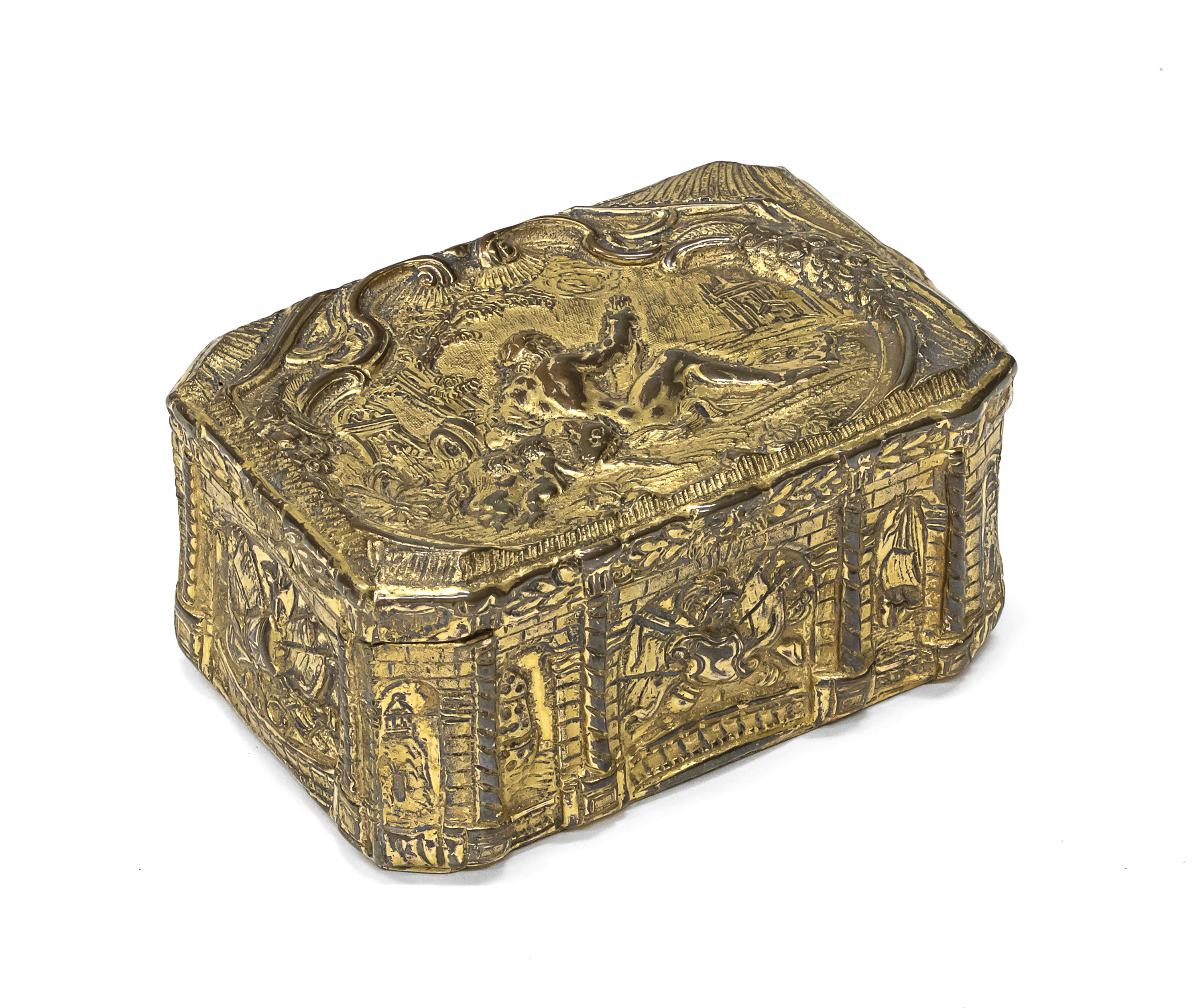 SMALL GILT BRONZE BOX PROBABLY 17TH CENTURY FRANCE