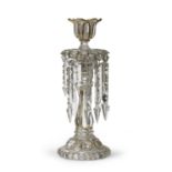 GLASS CANDLESTICK END OF THE 19TH CENTURY