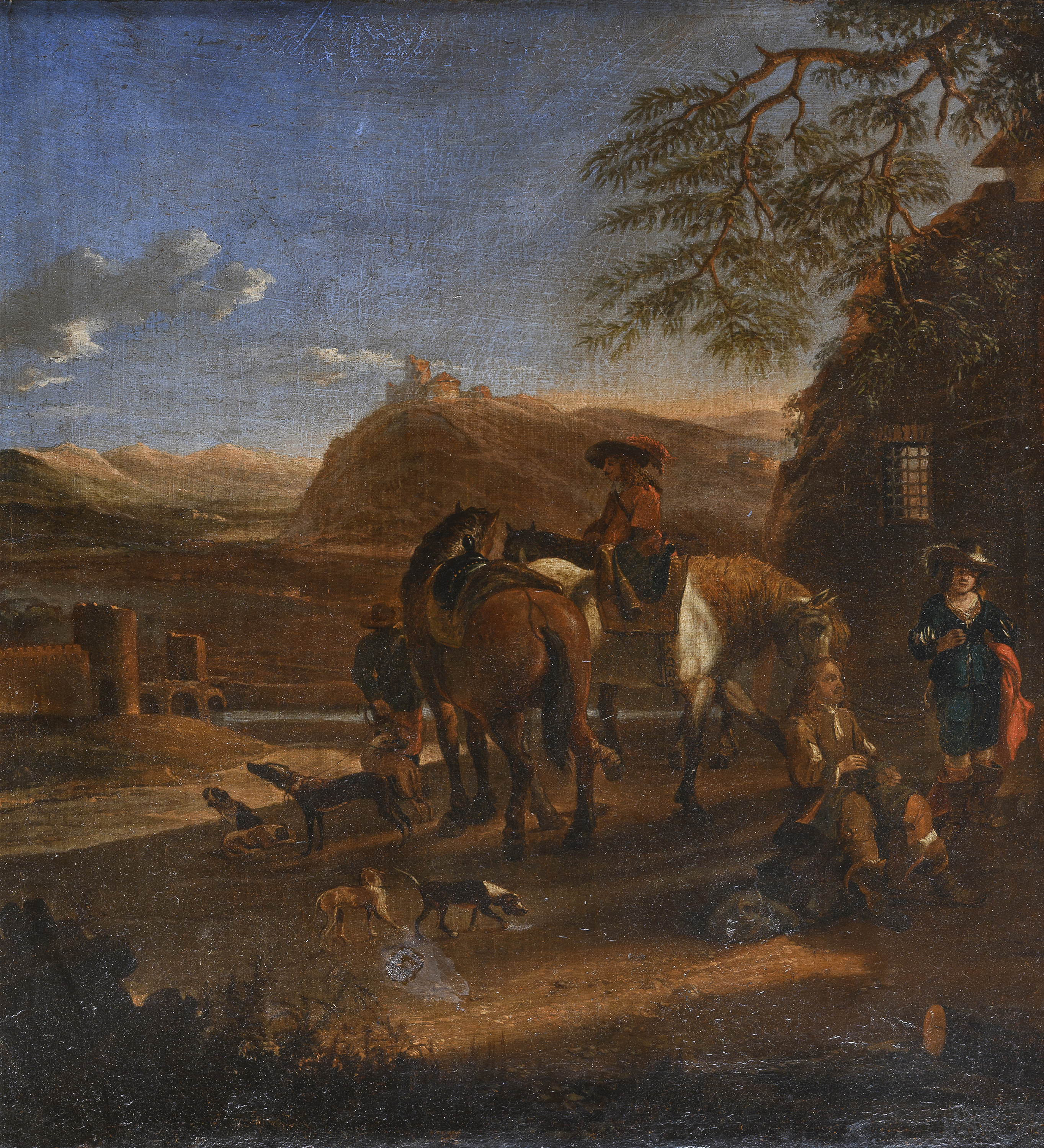 DUTCH OIL PAINTING 18TH CENTURY