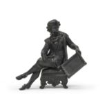 BLACK LACQUER BRONZE SCULPTURE 19TH CENTURY