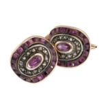 LOW GOLD EARRINGS WITH RUBIES AND DIAMONDS