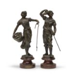 PAIR OF ANTIMONY SCULPTURES 19TH CENTURY