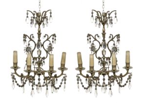 PAIR OF SILVER-PLATED BRONZE WALL LAMPS 19TH CENTURY