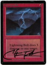 Magic The Gathering - Lightning Bolt Signed by Christopher Rush - Limited Edition Beta - Moderately