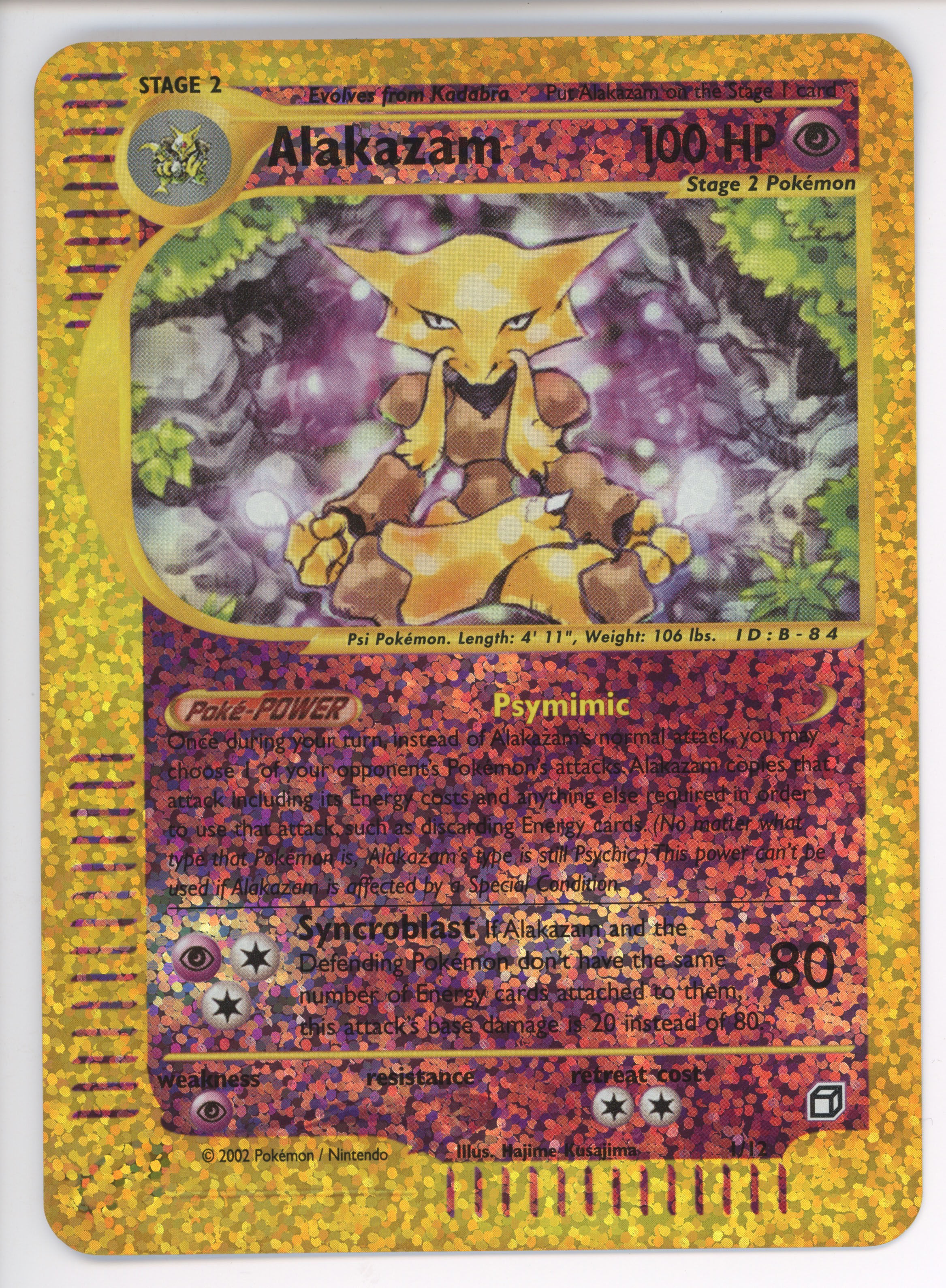 Pokemon TCG - Alakazam Expedition Box Topper Jumbo Card #1/12 - Image 2 of 2