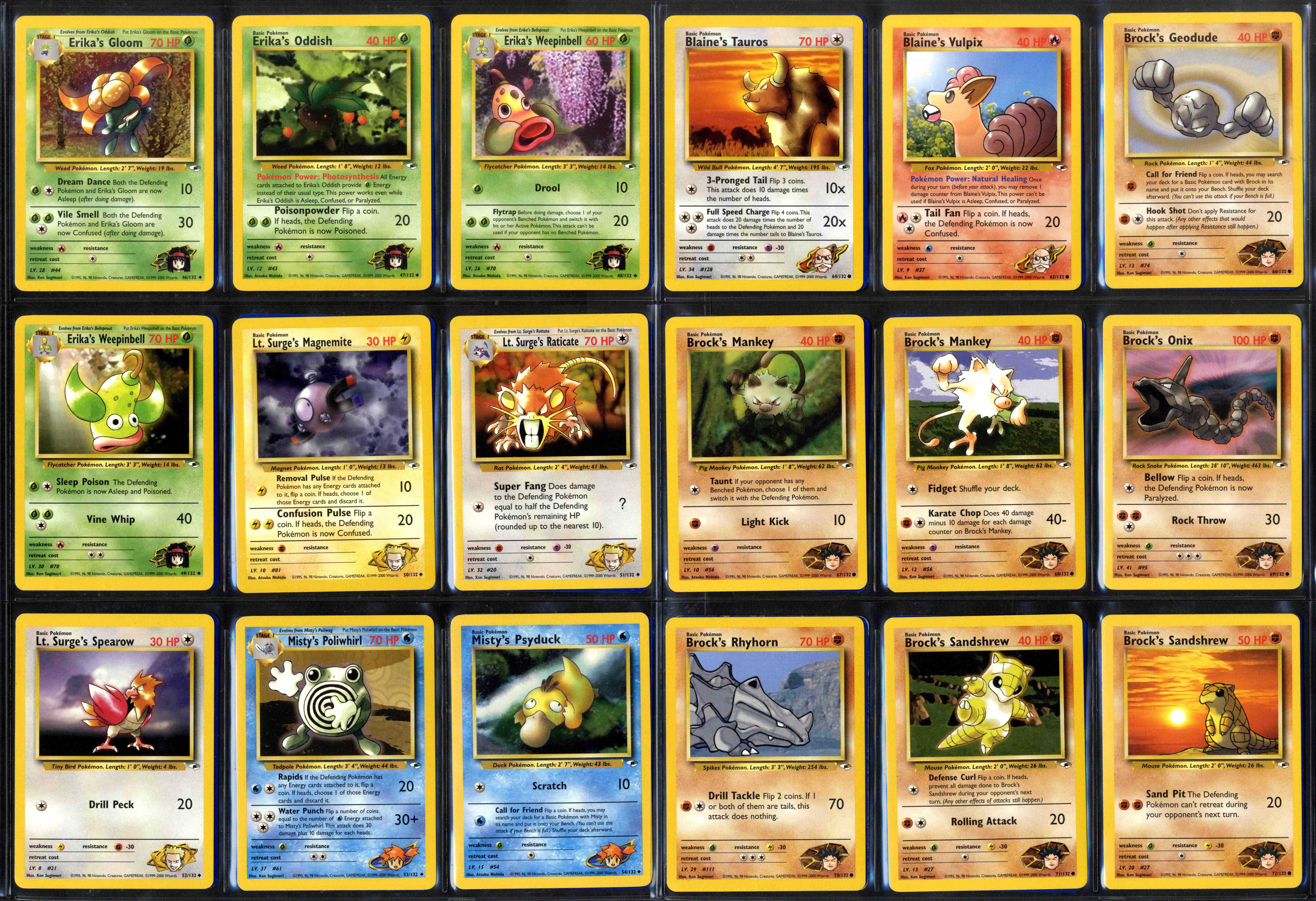 Pokemon TCG - Gym Heroes - Unlimited - Complete Set 132/132 - Image 6 of 10