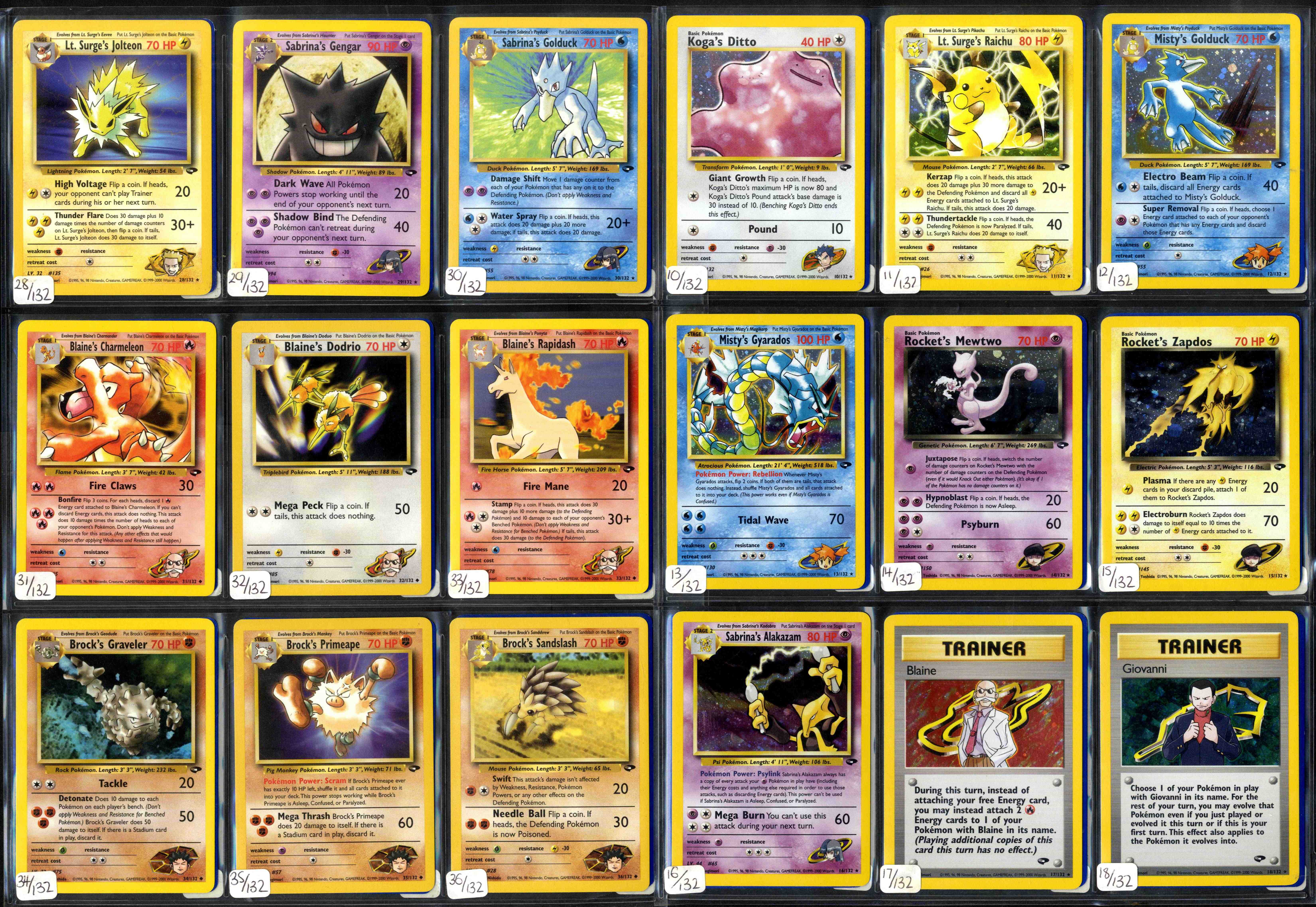 Pokemon TCG - Gym Challenge - Unlimited - Complete Set 132/132 - Image 4 of 10