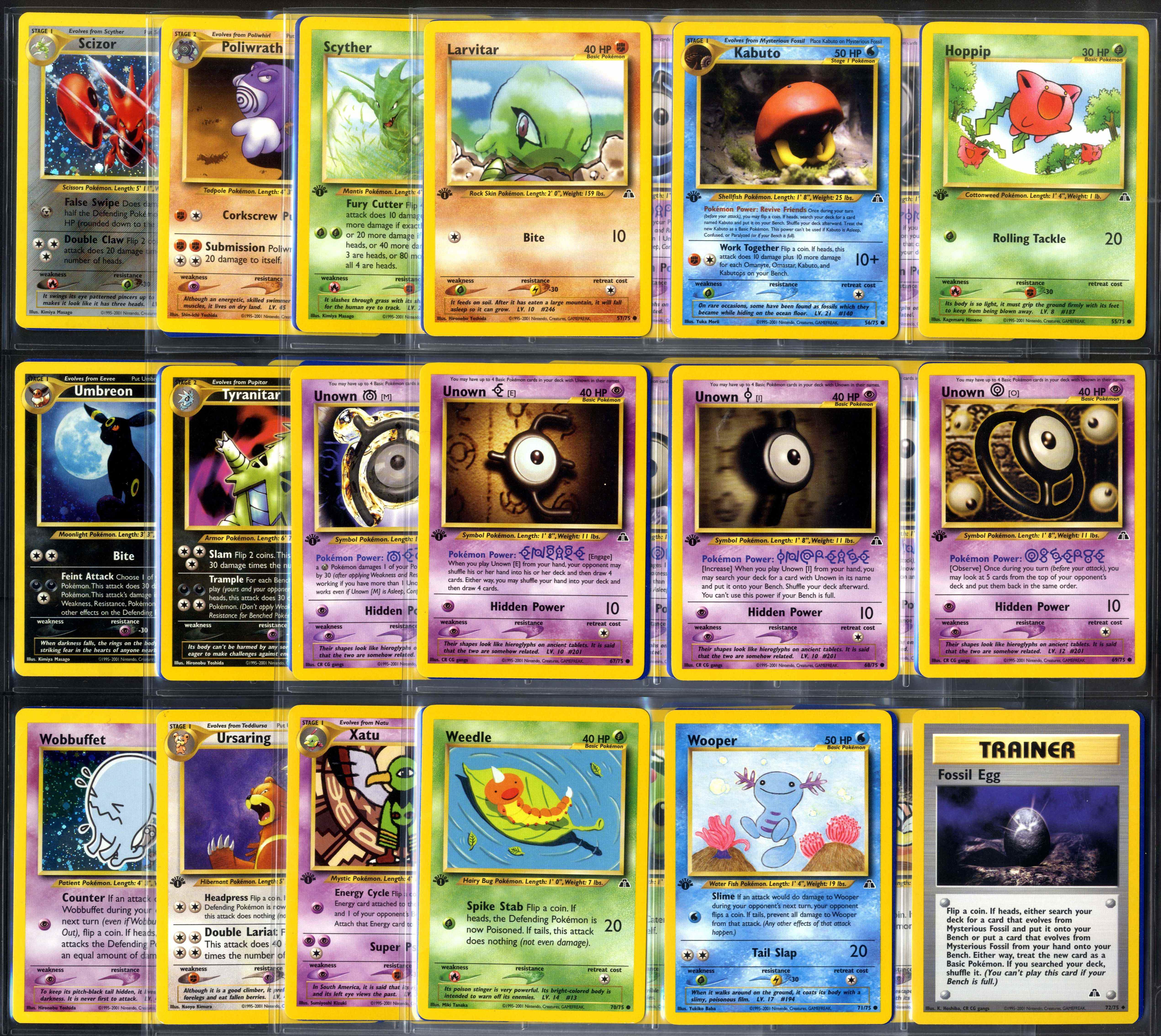 Pokemon TCG - Neo Discovery 1st Edition & Unlimited - Complete Set 75/75 - Image 2 of 7