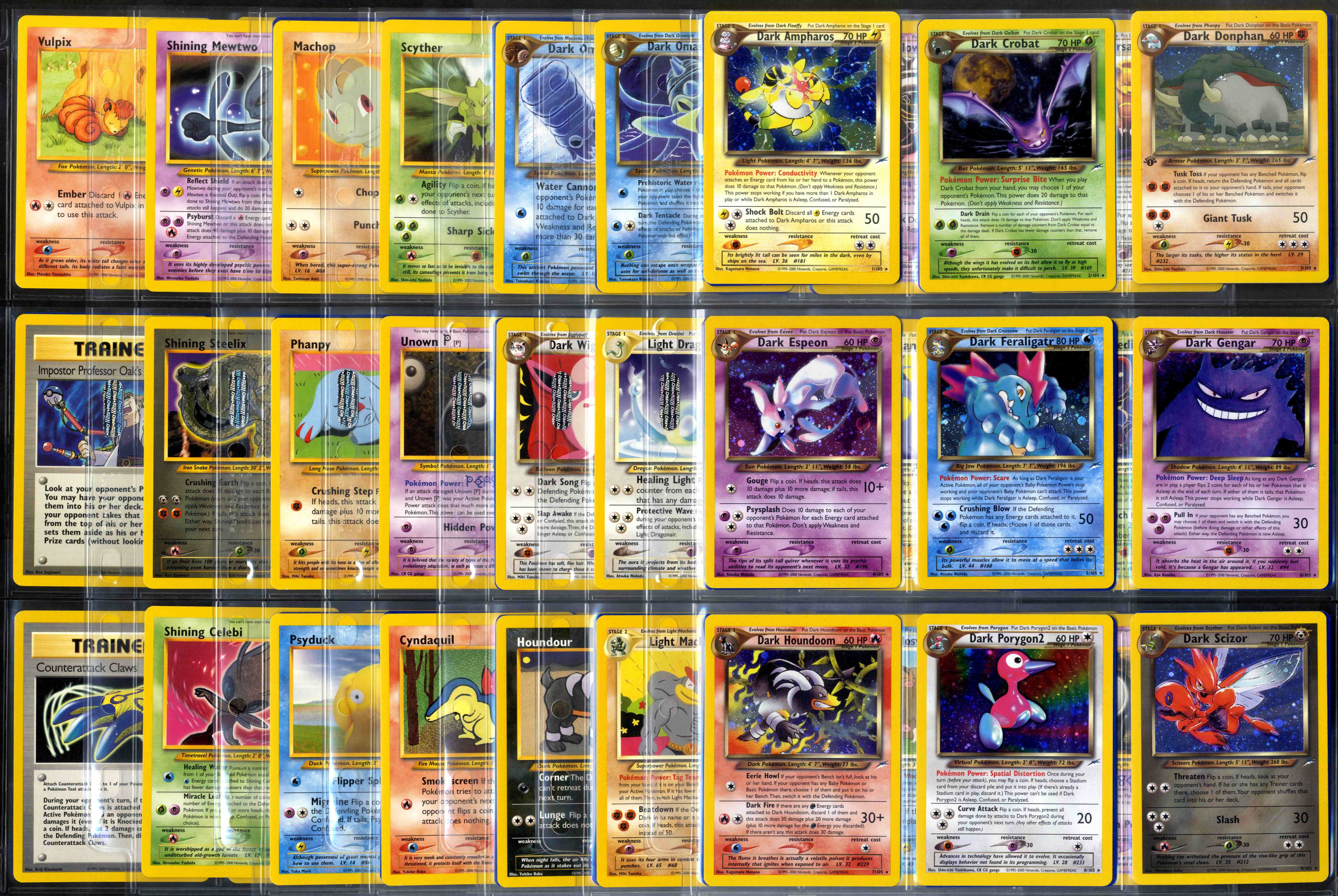 Pokemon TCG - Neo Destiny - 1st Edition & Unlimited - Complete Set including Shining's 113/105 - Image 3 of 10