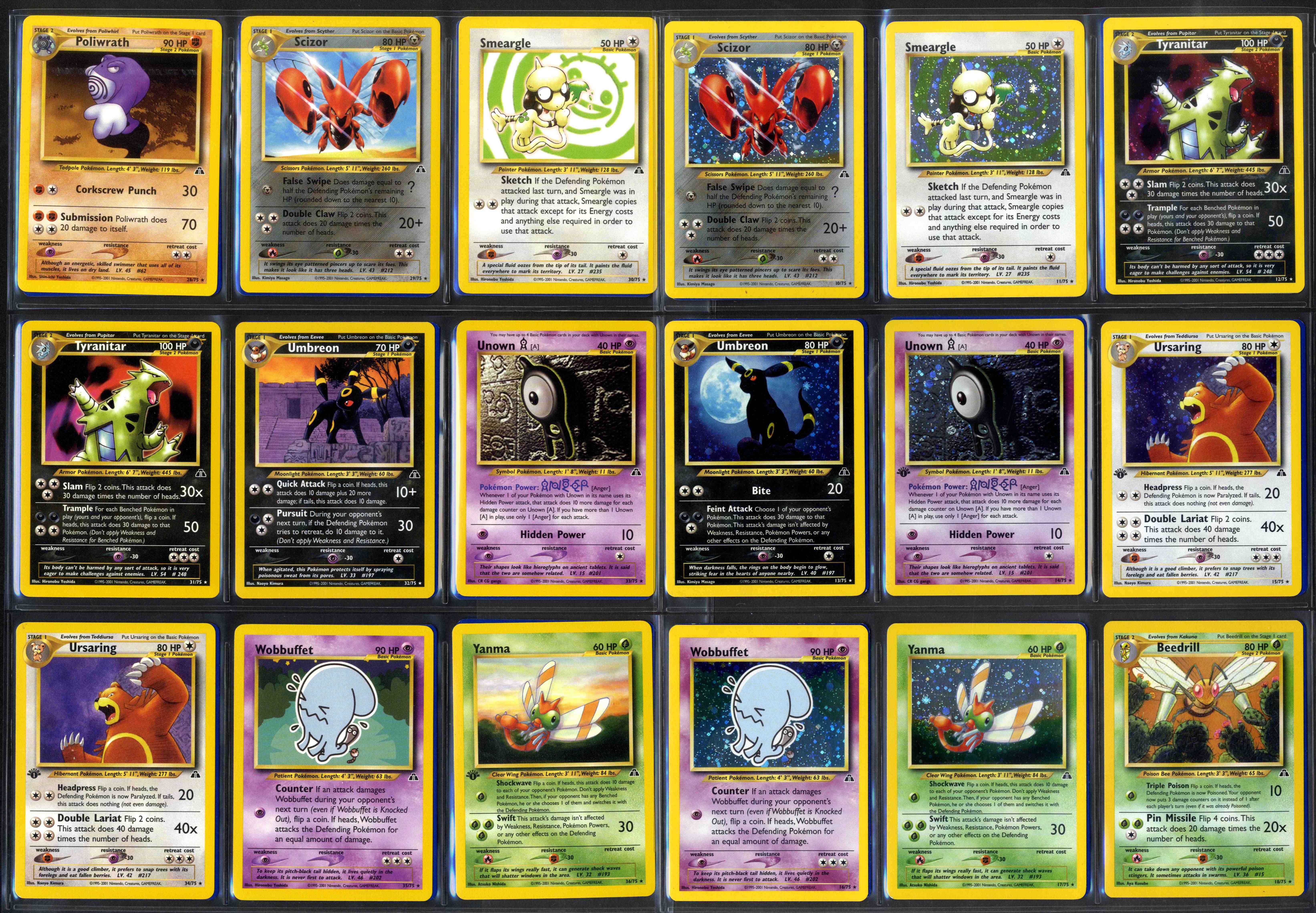 Pokemon TCG - Neo Discovery 1st Edition & Unlimited - Complete Set 75/75 - Image 3 of 7