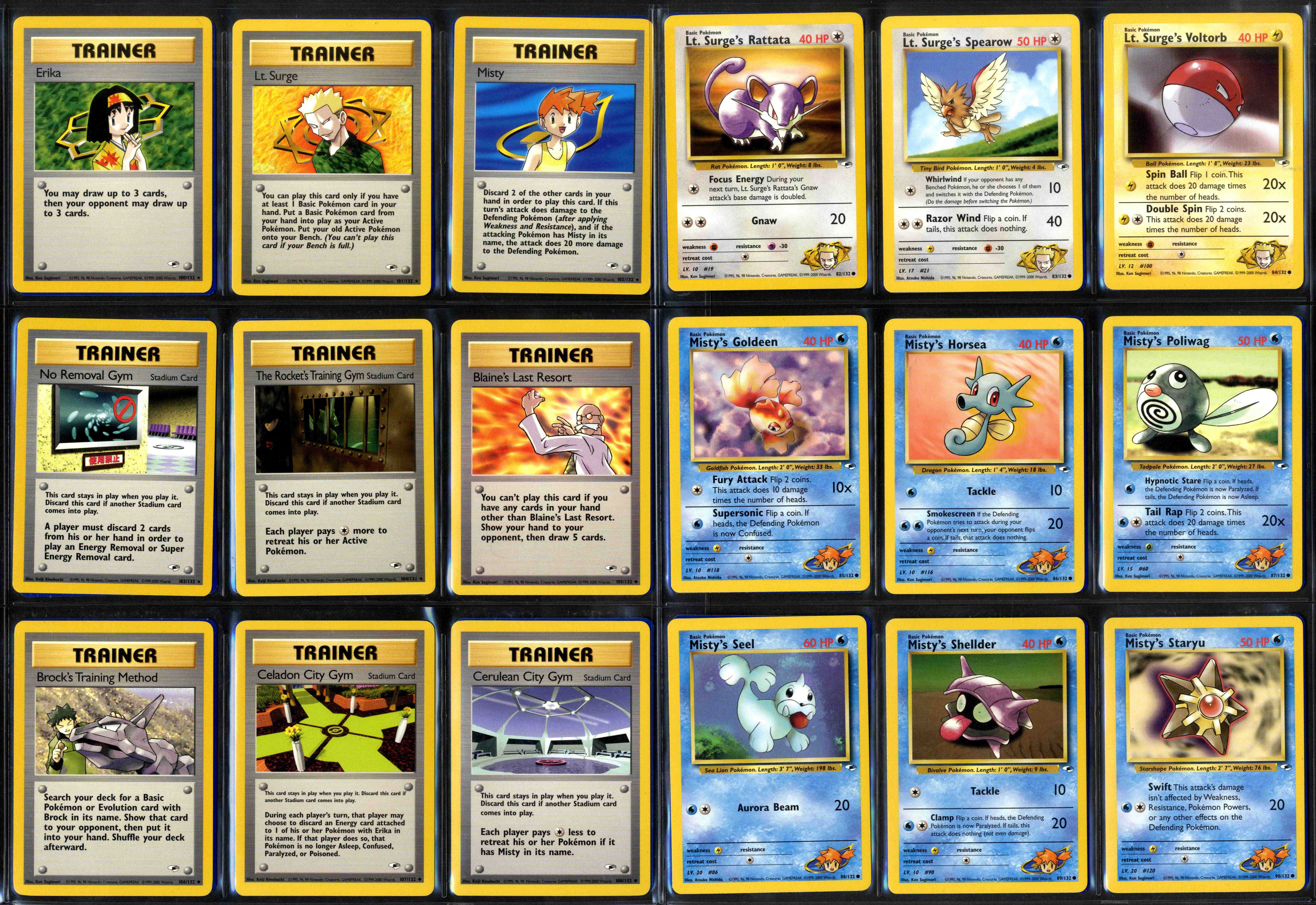 Pokemon TCG - Gym Heroes - Unlimited - Complete Set 132/132 - Image 8 of 10