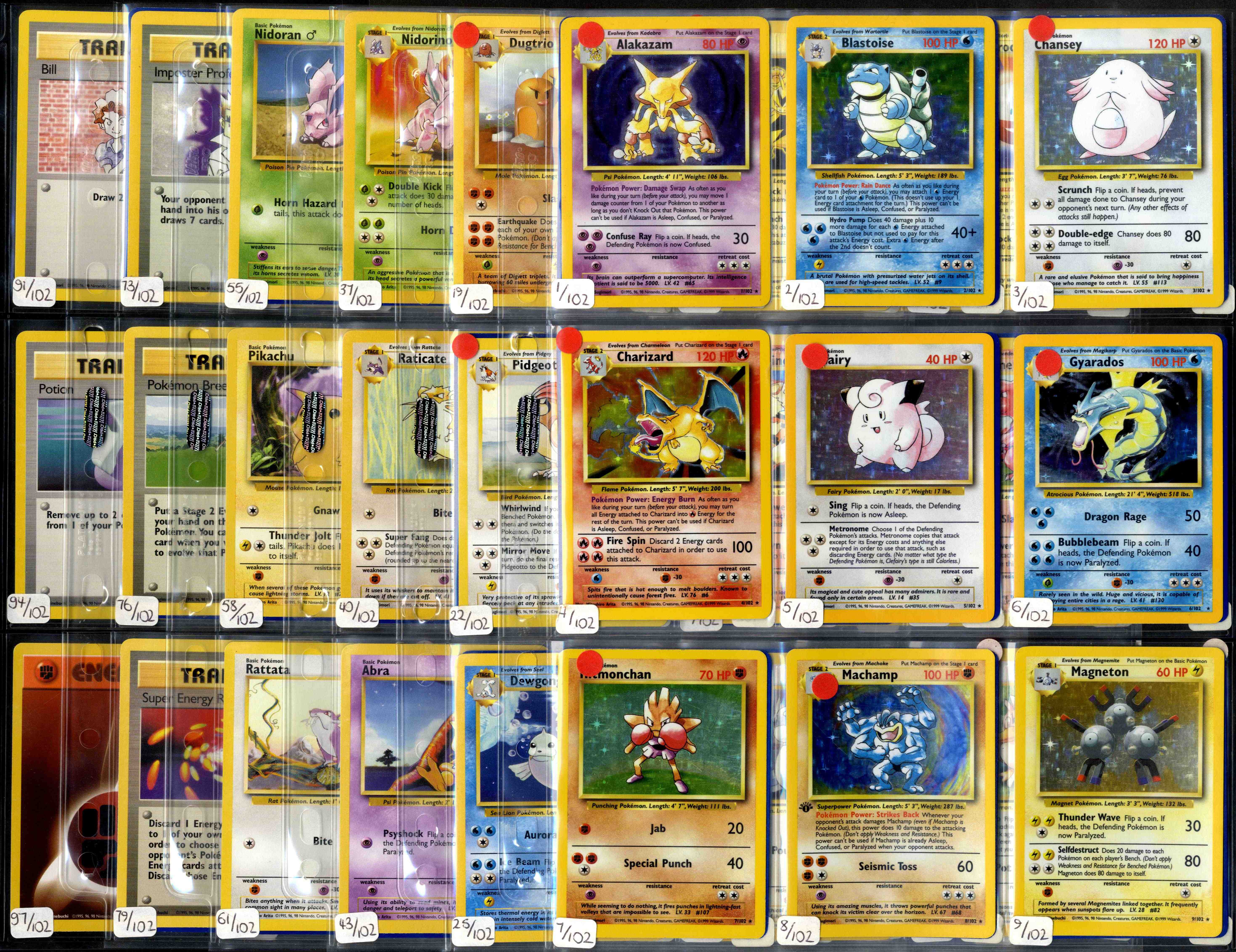 Pokemon TCG - Base Set Unlimited Complete Set 102/102 - Image 2 of 9