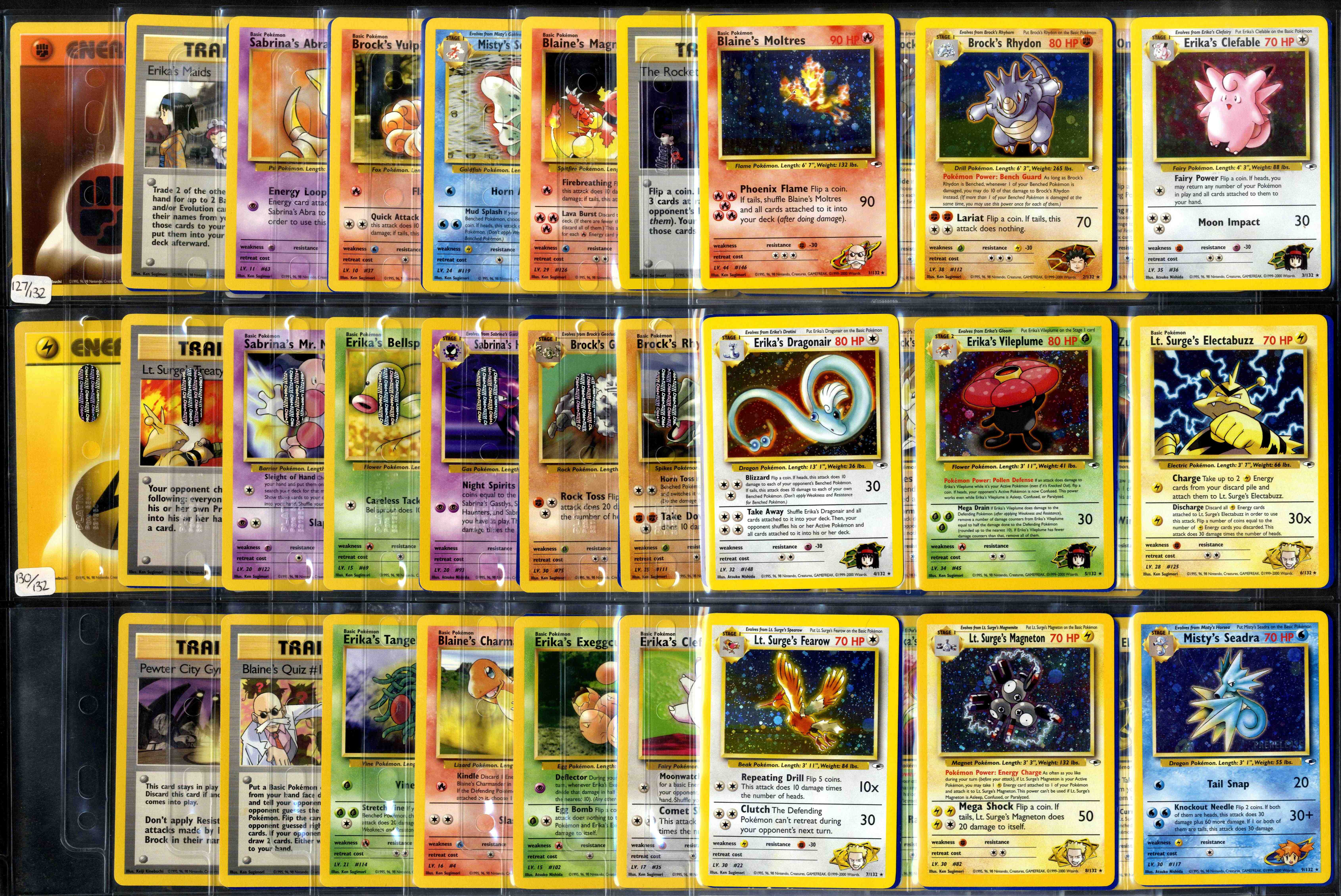 Pokemon TCG - Gym Heroes - Unlimited - Complete Set 132/132