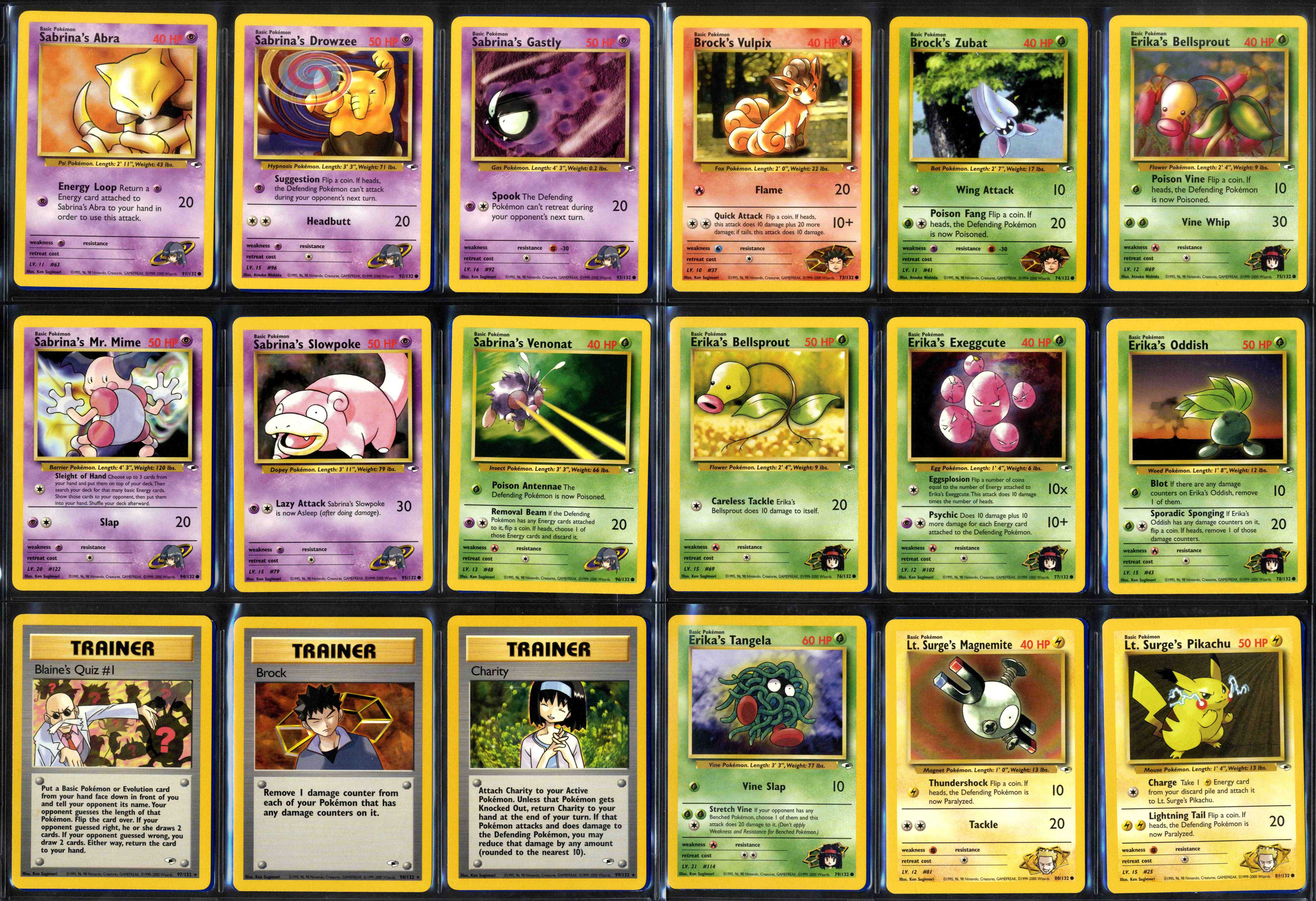 Pokemon TCG - Gym Heroes - Unlimited - Complete Set 132/132 - Image 7 of 10