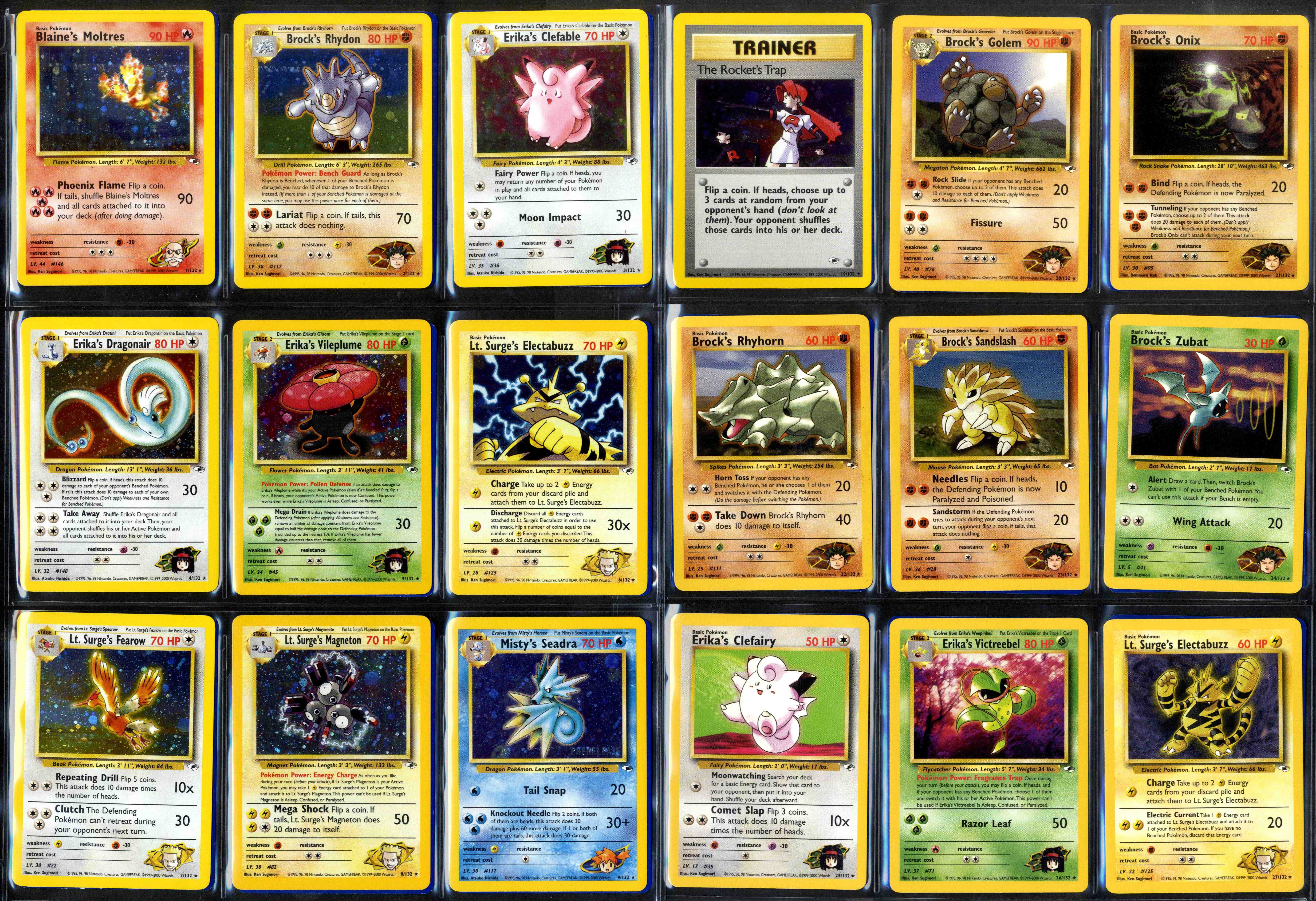 Pokemon TCG - Gym Heroes - Unlimited - Complete Set 132/132 - Image 3 of 10