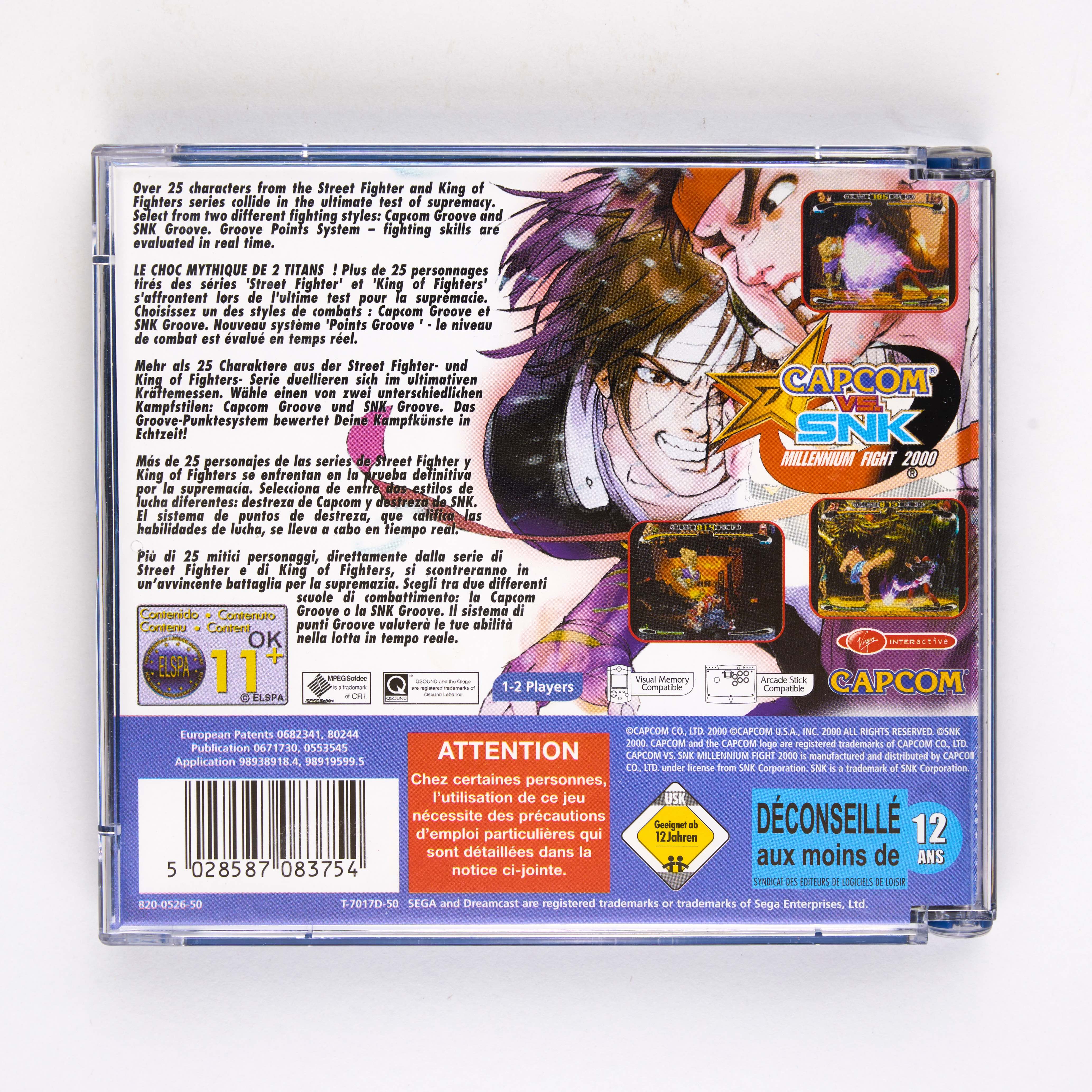 SEGA - Capcom Vs SNK - Dreamcast - Complete In Box - Image 2 of 2