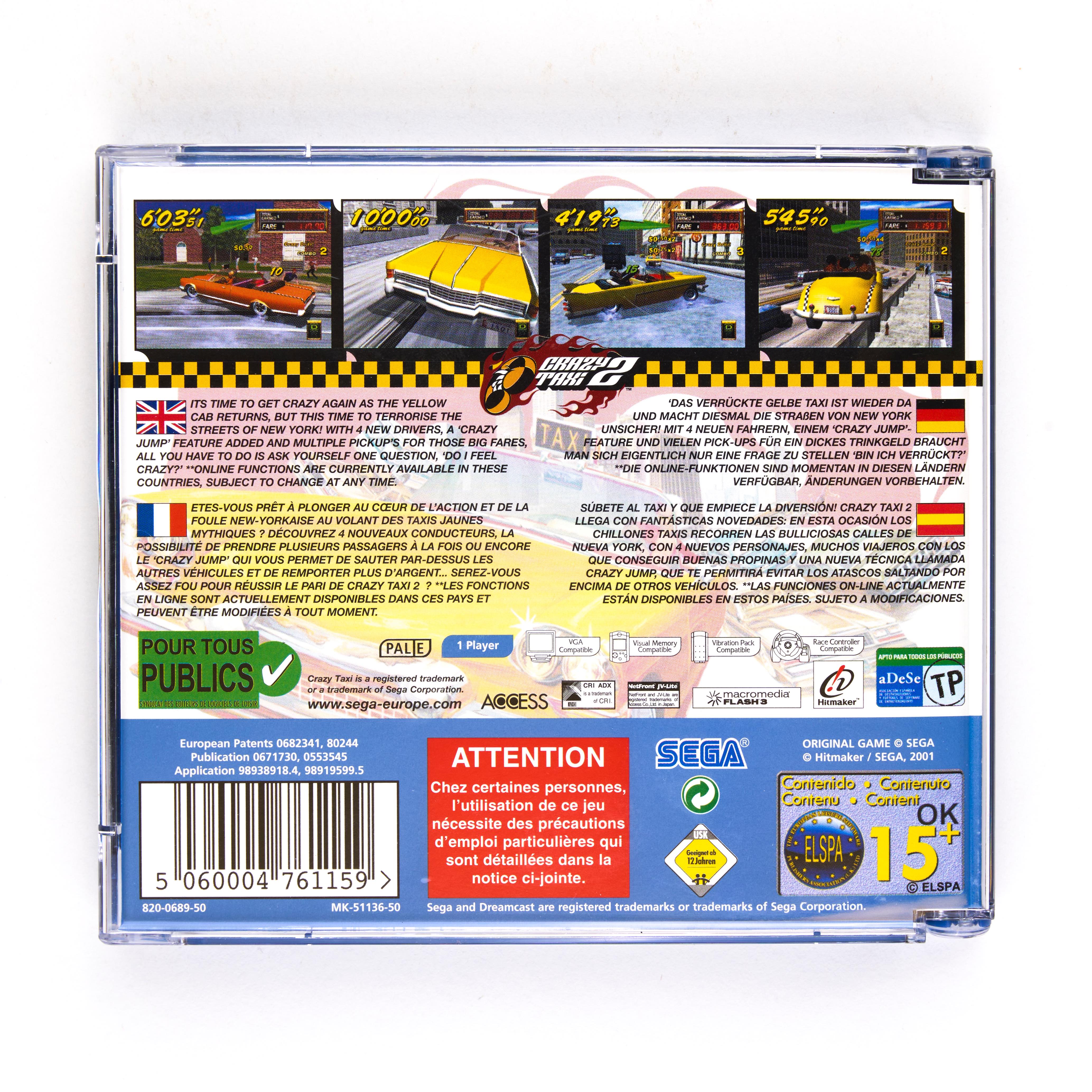 SEGA - Crazy Taxi 2 - Dreamcast - Complete In Box - Image 2 of 2
