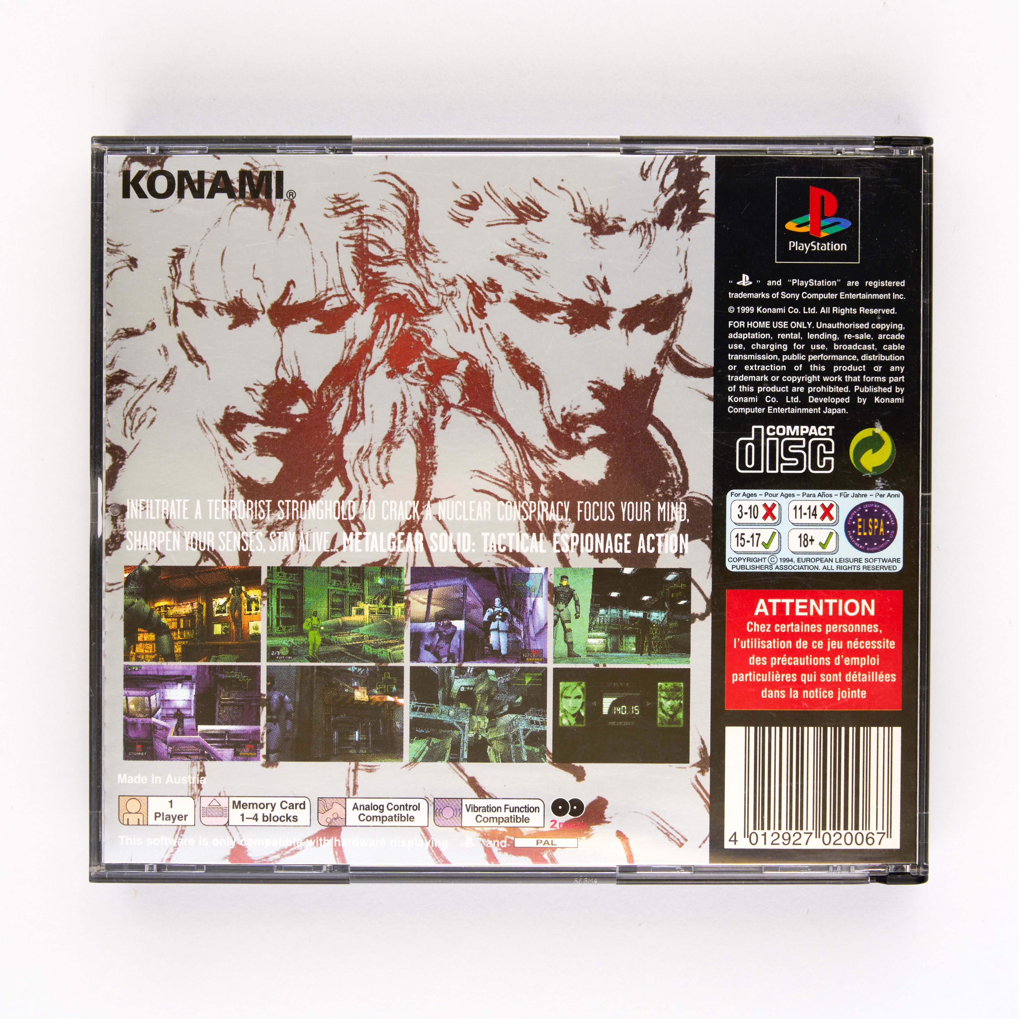 Sony - Metal Gear Solid PAL - Playstation - Complete In Box - Bild 2 aus 2