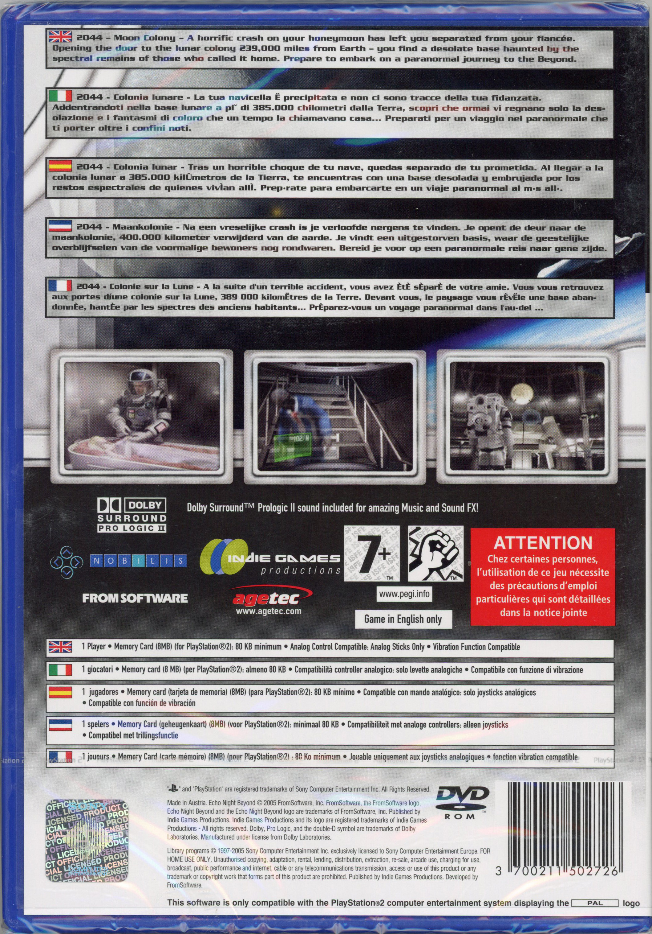 Sony - Echo Night Beyond - PlayStation 2 - Factory Sealed - Bild 2 aus 2