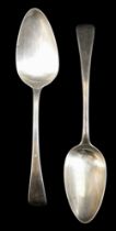 A pair of George III silver table spoons