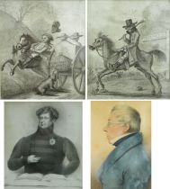 Four 19th century prints, comprising after George Brighty (British, 1788-1888): a portrait of George