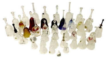 A quantity of assorted glass bells, to include clear and colored examples. (1 box)