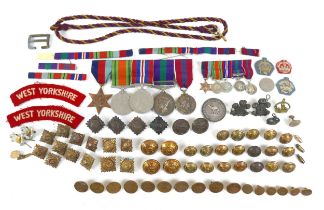 A WWII medal group awarded to Major R. B. Marshall, W. Yorks, includes General Service Medal,