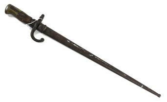A French model 1874 bayonet with scabbard, blade 51.5cm.