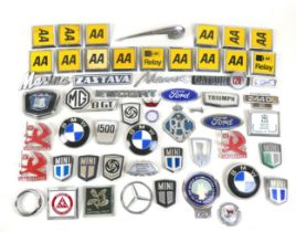 Automobilia a collection of fifty assorted car badges