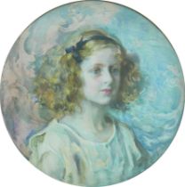 Attributed to Elinor M. Barnard (British, 1872-1942): circular portrait of Constantia Pamela Fenwick