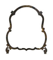 An early 20th century chinoiserie table mirror, of cartouche form, its frame decorated with oriental