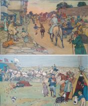 Two The Bluemarket Races Cecil Aldin framed prints, largest 91 by 64cm One of the glass panes is