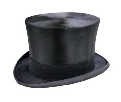 A Lock & Co. brushed silk top hat, approximately size 6 7/8 internal 22 1/2 inches, together with