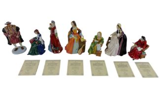 A group of Royal Doulton Limited Edition figurines, modelled as Henry VIII and his six wives