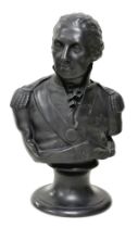 After Robert Shout Wedgwood basalt bust of Nelson, impressed 'Nelson Pubd. July 22nd R. Shout Sep