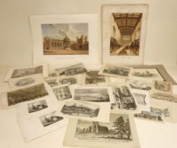 A large collection of 19th century engravings relating to the Cambridge colleges and city, including