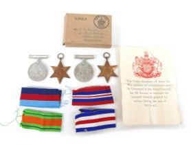 A group of four WWII medals awarded to L. C. Lawson, comprising 1939-45 Star, France & Germany Star,