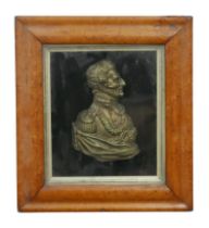 A 19th century Victorian gilt portrait relief plaque of Field Marshal Sir Arthur Wellesley, 1st Duke